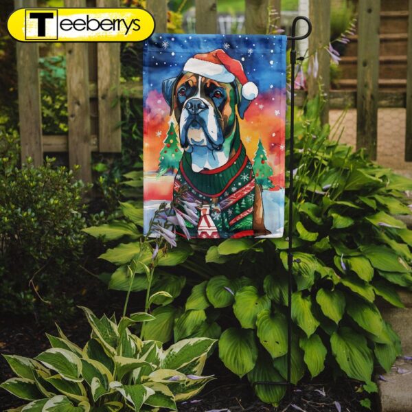 Boxer Christmas Garden Flag