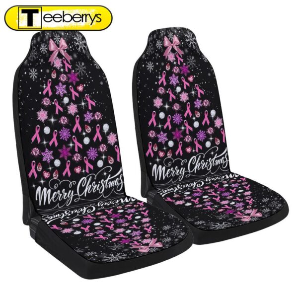 Breast Cancer Christmas Merry Christmas Christmas Tree Seat Cover Cars