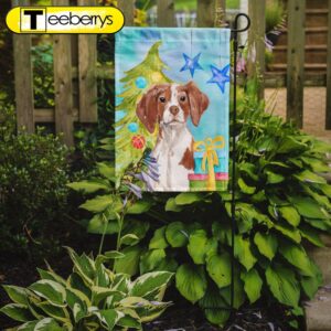 Brittany Spaniel Christmas Garden Flag