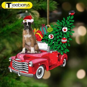 Brown Boxer-Pine Truck Hanging Christmas…