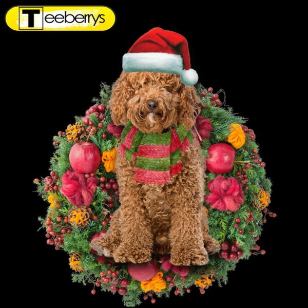 Brown Labradoodle Christmas Christmas Plastic Hanging Ornament