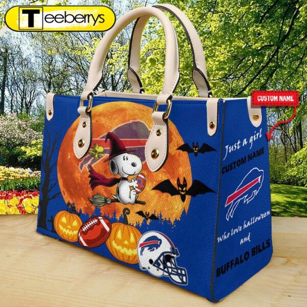 Buffalo Bills NFL Snoopy Halloween Women Leather Hand Bag