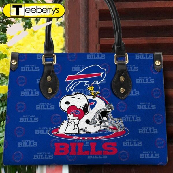 Buffalo Bills NFL Snoopy Women Premium Leather Hand Bag