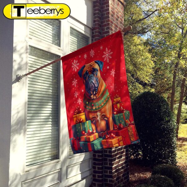 Bullmastiff Holiday Christmas House Flag