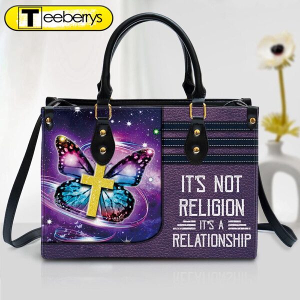 Butterfly Leather Handbag – It‘s Not Religion It’s A Relationship Leather Bag