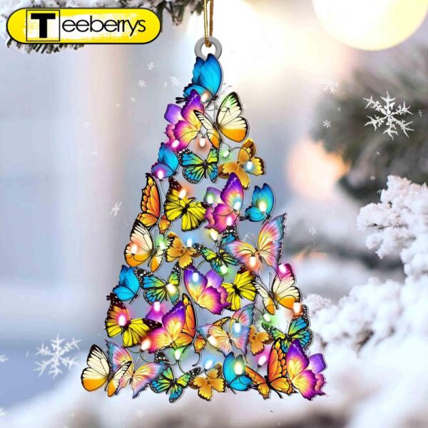 Butterfly Lovely Tree Gift For Butterfly Lover Christmas Plastic Hanging Ornament