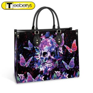 Butterfly Skull Beautiful Leather Bag…