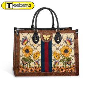 Butterfly Sunflower Leather Bag –…