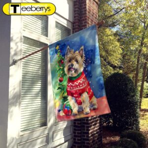 Cairn Terrier Christmas House Flag