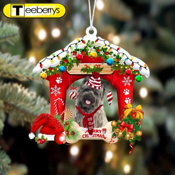 Cairn Terrier-Christmas House Two Sided Christmas Plastic Hanging Ornament