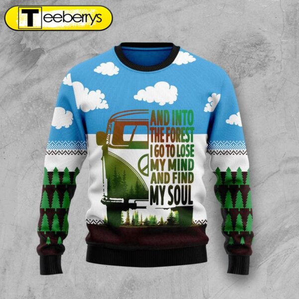 Camping Forest My Soul Ugly Christmas Sweater