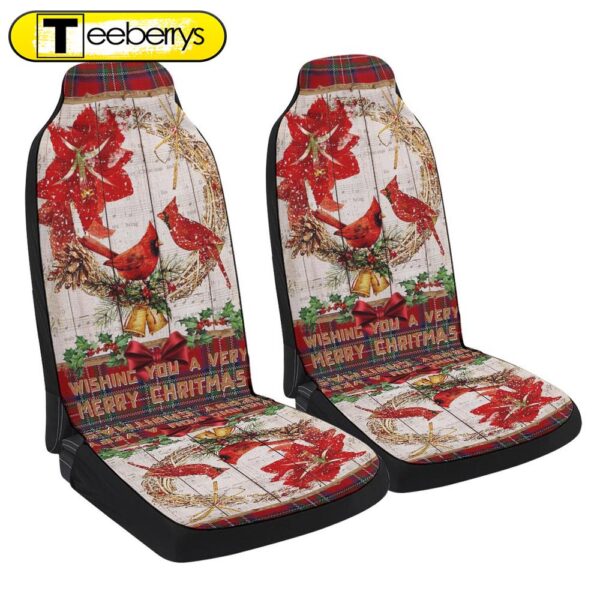 Cardinal A Very Merry Christmas Seat Cover Cars