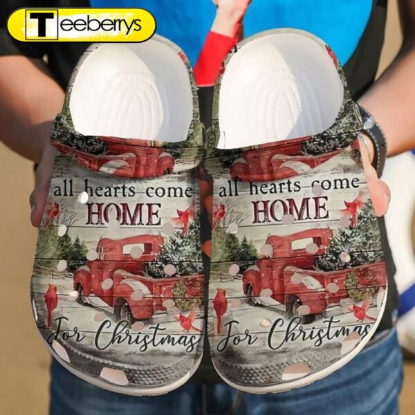 Cardinal All Hearts Come Home For Christmas  Clog Shoes