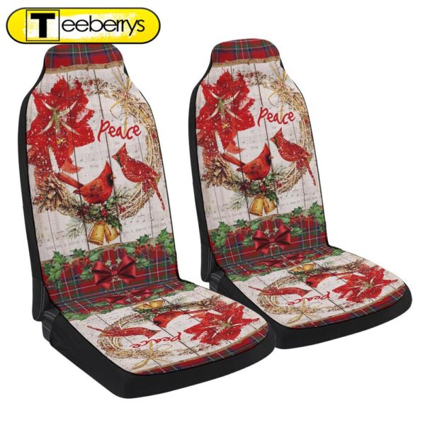 Cardinal Peace Christmas Seat Cover Cars