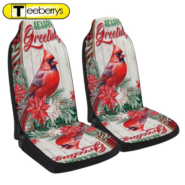 Cardinal Season Greetings Winter Christmas Seat Cover Cars