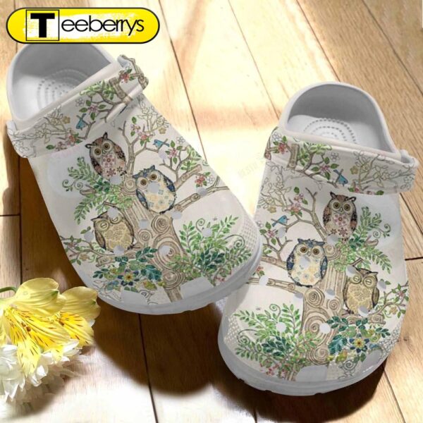 Cartoon Of Forest With Owls Clogs Shoes Gifts For Birthday Thanksgiving Christmas