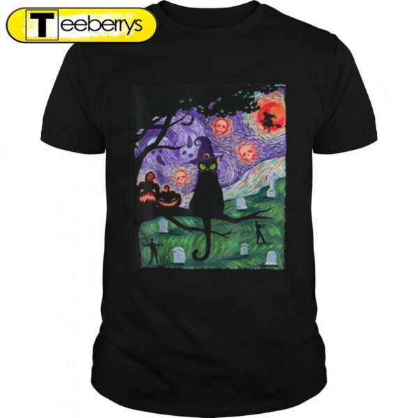 Cat Scary Night Cat Halloweens T-Shirt