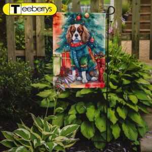 Cavalier Spaniel Christmas Garden Flag