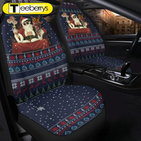 Celtic Ugly Christmas Car Seat Covers Gangster Santa With Reindeer