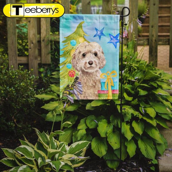 Champagne Cockapoo Christmas Garden Flag