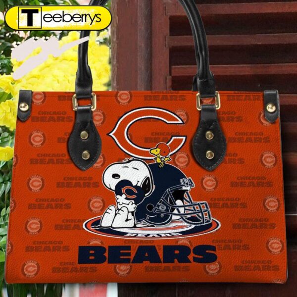 Chicago Bears NFL Snoopy Women Premium Leather Hand Bag