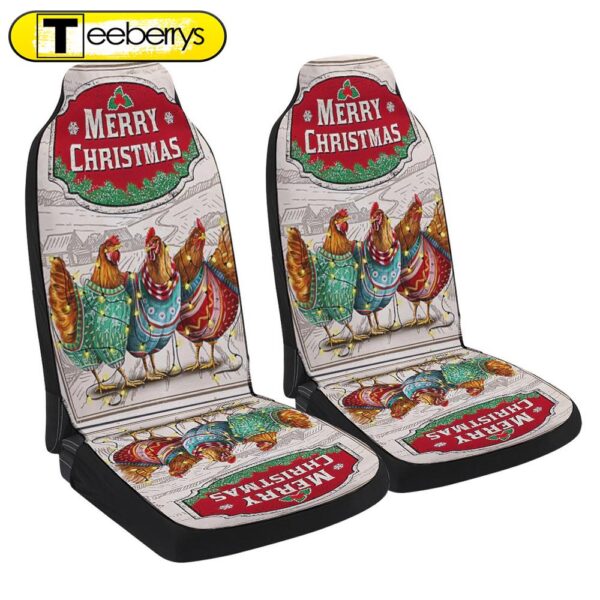 Chicken Christmas Three Hens With Light Vintage Seat Cover Cars