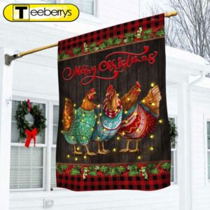 Chicken Hen Christmas Flag Three…