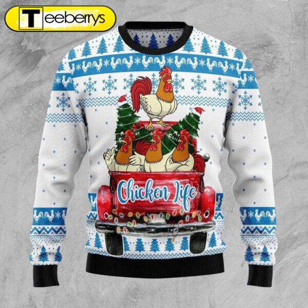 Chicken Life Ugly Christmas Sweater