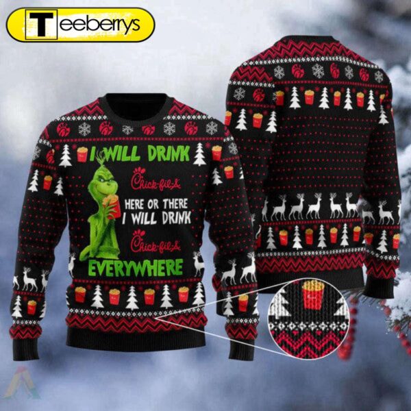 Chick-fil-A Ugly Christmas Sweater – Drink Everywhere! Festive & Fun