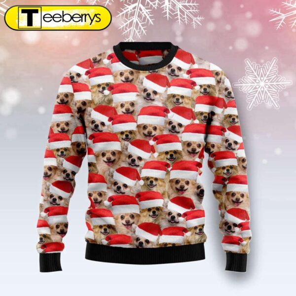 Chihuahua Group Christmas Sweater Awesome Holiday Attire for Small Dog Lovers