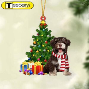 Chocolate Havanese-Christmas Star Hanging Christmas…