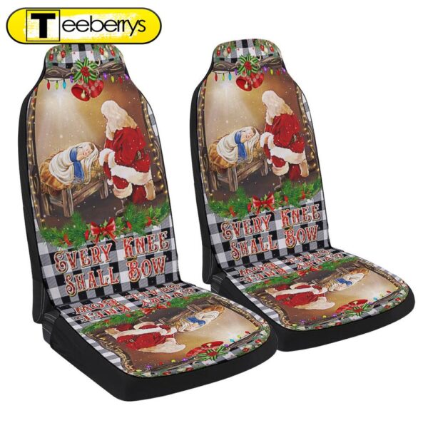 Christian Christmas Santa Claus Every Knee Shall Bow Seat Cover Cars