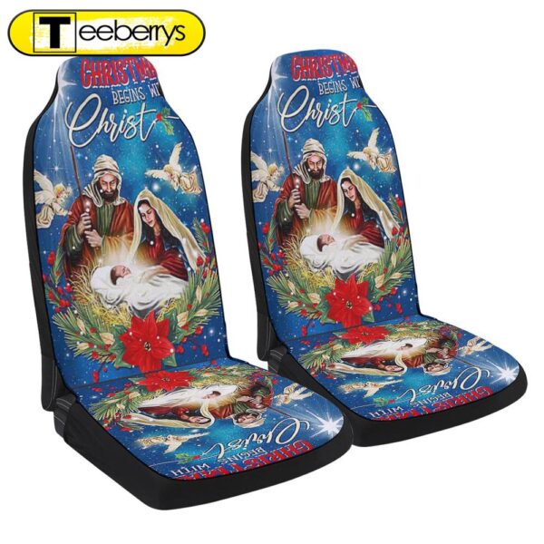 Christmas Begins With Christ4 Seat Cover Cars