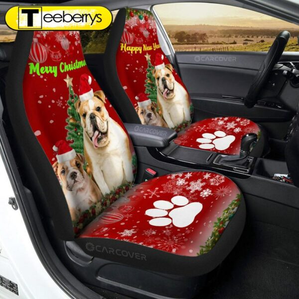 Christmas Bulldogs Car Seat Covers Custom Car Interior Accessoriess