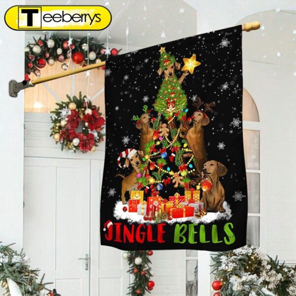 Christmas Dachshund Dog Flag Christmas Tree