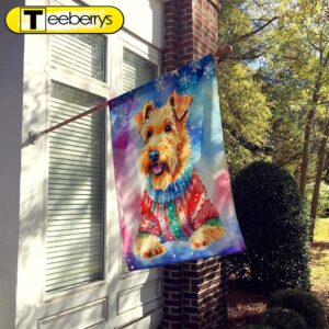 Christmas Flag, Airedale Terrier Christmas…