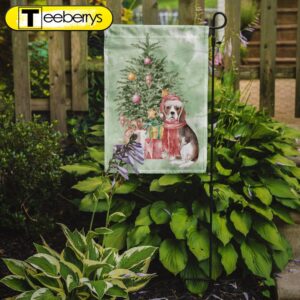 Christmas Flag, Beagle Puppy Christmas…