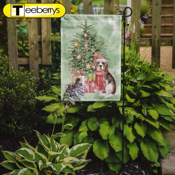 Christmas Flag, Beagle Puppy Christmas Presents and Tree Flag Garden