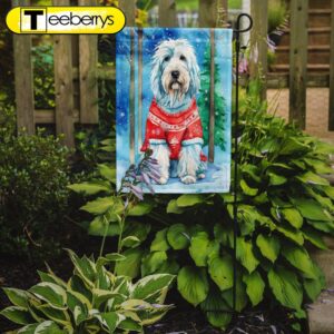 Christmas Flag, Bearded Collie Christmas…