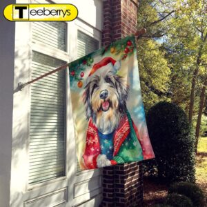 Christmas Flag, Bearded Collie Christmas…