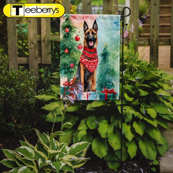 Christmas Flag, Belgian Malinois Christmas Garden Flag