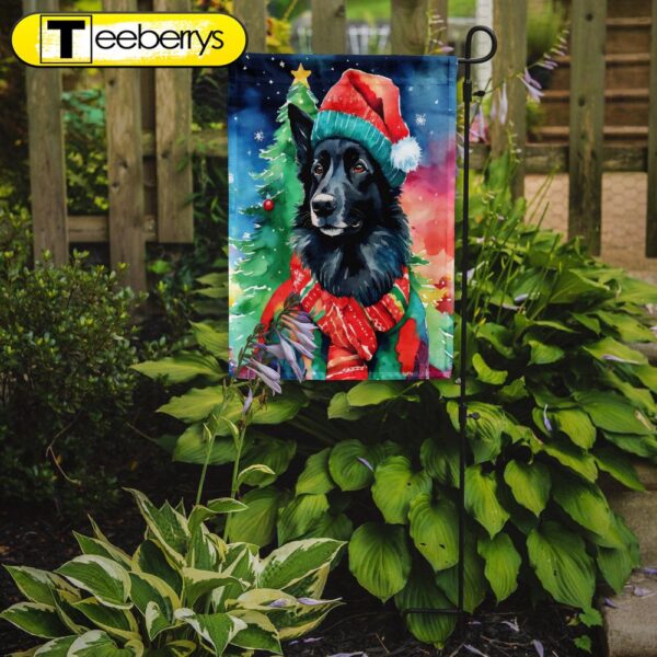 Christmas Flag, Belgian Sheepdog Christmas Garden Flag