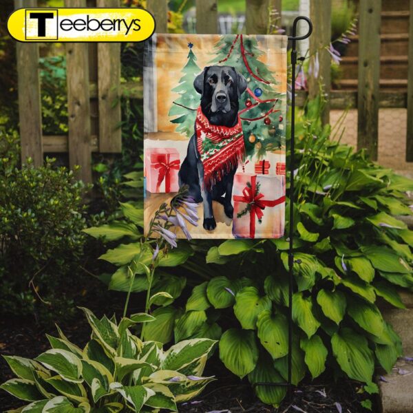 Christmas Flag, Black Labrador Retriever Christmas Garden Flag, Christmas Outdoor Flag