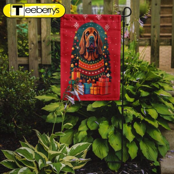 Christmas Flag, Bloodhound Holiday Christmas Garden Flag