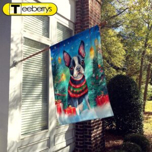 Christmas Flag, Boston Terrier Christmas…