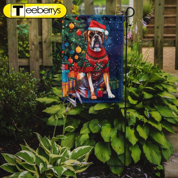 Christmas Flag, Boxer Christmas Garden Flag