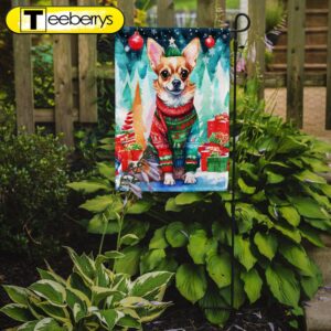 Christmas Flag, Chihuahua Christmas Garden…