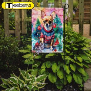 Christmas Flag, Chihuahua Christmas Garden…