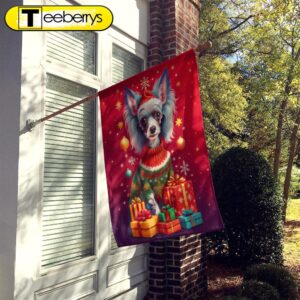 Christmas Flag, Chinese Crested Holiday…