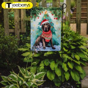 Christmas Flag, Chocolate Labrador Retriever…